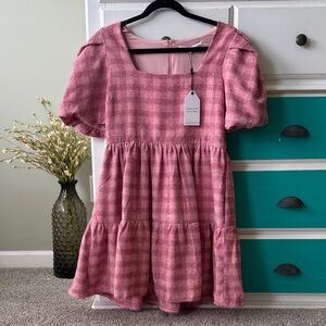 NEW English Factory Tweed Babydoll Dress NWT Large